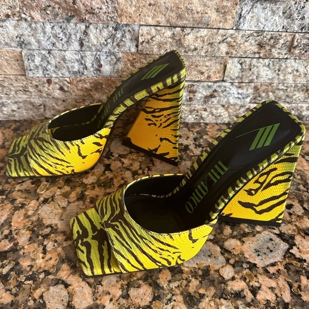 The Attico Women's Devon Anais Snake Effect Slide Sandals